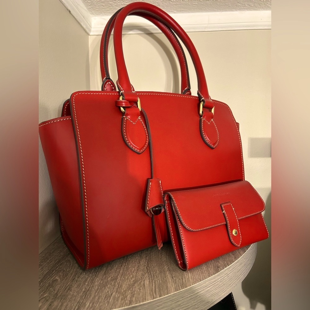 Dooney And Bourke Alto leather Flavia in RED MSRP $795!